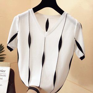 T-shirt Women Short Sleeve T Shirt Female Thin Kni